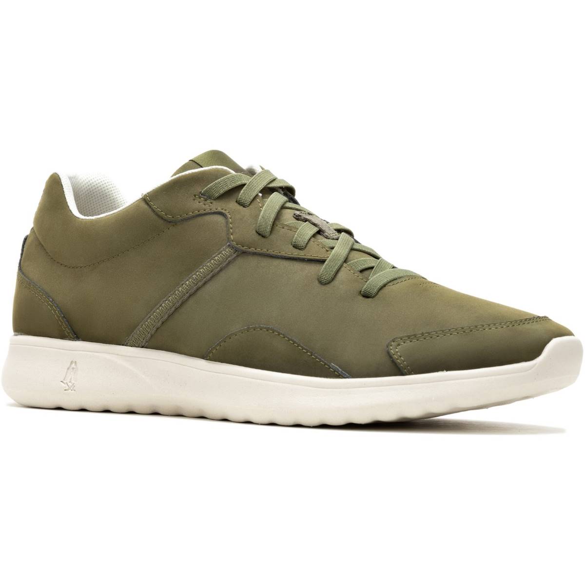Hush Puppies The Good Trainer Olive Green Mens trainers HPM10362 in a Plain Leather and Man-made in Size 6